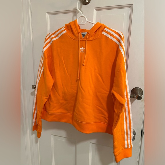 Adidas Cropped Orange Hoodie - Picture 1 of 3